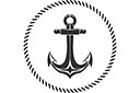 Maritime Schablonen - Anker und Seil