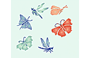 Schablonen für Schmetterlinge zeichnen - Schmetterlinge und Libellen