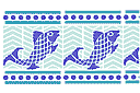 Maritime Schablonen für die Bordüre - Mosaik mit Fische