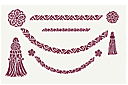 Schablonen für die Bordüren - verschiedene Stile - Schnüre und Bürsten