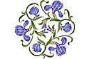 Schablonen für Blumen zeichnen - Medaillon im orientalischen Stil mit Schwertlilien
