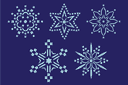 Schablonen auf das Thema der Winter - Fünf Schneeflöckchen