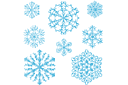 Schablonen auf das Thema der Winter - Acht Schneeflöckchen IV