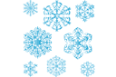 Schablonen auf das Thema der Winter - Acht Schneeflöckchen V