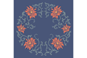 Schablonen mit östlich Motiven - Kreisförmiges Motiv mit Chrysanthemen