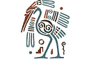 Schablonen von Maya, Azteken und Inken - Kranich der Inca