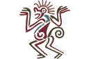 Schablonen von Maya, Azteken und Inken - Tanzender Affe