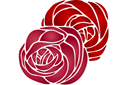 Schablonen für Blumen zeichnen - Zwei Röschen