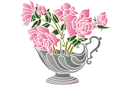 Schablonen für Rosen zeichnen - Krug mit Rosen