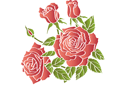 Schablonen für Rosen zeichnen - Roten Rosen 1