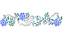 Schablonen für Rosen zeichnen - Röschenmotiv mit Bänder