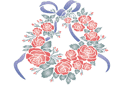 Kreismuster Schablonen - Medaillon mit Rosen und Bändern