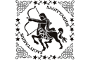 Schablonen mit Tierkreiszeichen und Horoskop - Schütze in den Rahmen