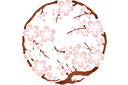 Schablonen mit östlich Motiven - Kreisförmiges Motiv mit Sakura