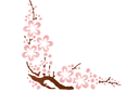 Schablonen mit östlich Motiven - Ecke aus Sakura