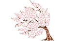 Schablonen für Bäume zeichnen - Japanische Kirsche 4