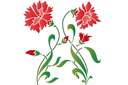 Schablonen für Blumen zeichnen - Rote Nelke