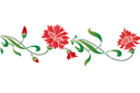 Schablonen für Blumen zeichnen - Bordürenmuster mit Nelken 4
