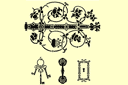 Schablonen von verschiedenen Objekten - Türbeschläge