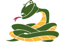 Tiere zeichnen Schablonen - listige Schlange
