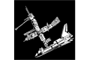 Schablonen auf dem Raumthema - Raumstation und Raumfähre
