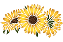 Schablonen für Gartenpflanzen zeichnen - Kleine Sonnenblumen