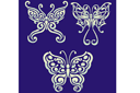 Schablonen mit diversen Mustern - Schmetterlinge (Tattoo-Set) 01
