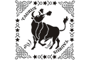 Schablonen mit Tierkreiszeichen und Horoskop - Stier in den Rahmen