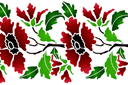 Schablonen für Blumen zeichnen - Bordürenmotiv aus Mohn 11