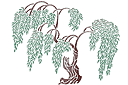 Schablonen für Bäume zeichnen - Trauerweide 2
