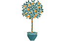 Schablonen für Bäume zeichnen - Orangenbaum