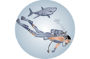 Schablonen mit Illusionen der Meer - Kampfschwimmer