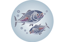 Schablonen mit Illusionen der Meer - Thunfisch