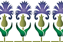 Schablonen für die Bordüren mit Pflanzen - Orientalischer Kornblume B