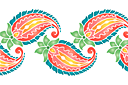 Schablonen Indische Mustern - Bordürenmotiv aus bunte Paisley