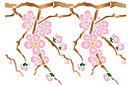 Schablonen für die Bordüren mit Pflanzen - Kirschbaum im Frühling B