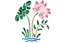 Schablonen für Blumen zeichnen - Orientalischer Wasserlilie 2