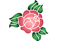 Schablonen für Rosen zeichnen - Rose im primitiven Stil 1A