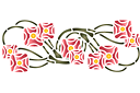 Schablonen für Rosen zeichnen - Rosen-Zweigen im Jugendstil 1A