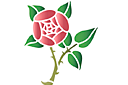 Schablonen für Rosen zeichnen - Rosen-Zweigen im primitiven Stil A
