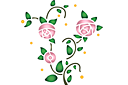 Schablonen für Rosen zeichnen - Rose-Zweig im primitiven Stil