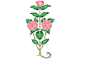 Schablonen für Rosen zeichnen - Rosenstrauch 1