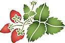Schablonen für Gartenpflanzen zeichnen - Erdbeerbusch