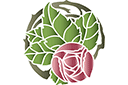 Schablonen für Rosen zeichnen - Rosen Kranz 4