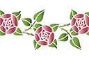 Schablonen für Rosen zeichnen - Bordürenmotiv aus Runde Rosen 4