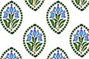 Schablonen für die Wand - Schwertlilie inmitten von Oval (Tapete)