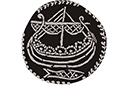 Schablonen mit die Zeichnungen der Wikinger - Wikingische Münze