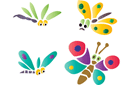 Schablonen für Schmetterlinge zeichnen - Insekten 1