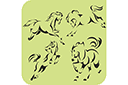 Tiere zeichnen Schablonen - Vier Pferde