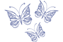 Schablonen für Schmetterlinge zeichnen - Drei Schmetterlinge 4